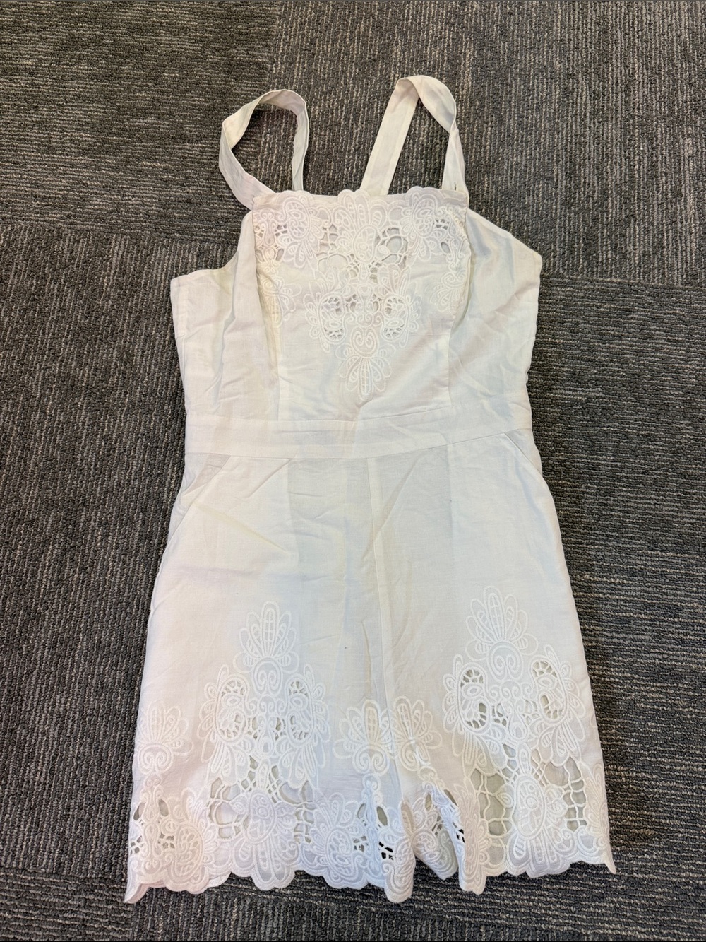 BCBGeneration White Eyelet One-Piece Romper